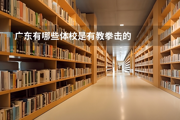 广东有哪些体校是有教拳击的