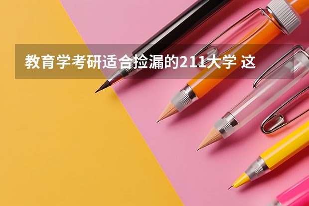 教育学考研适合捡漏的211大学 这几所211大学的二本专业，实力强适合捡漏