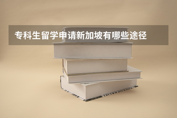 专科生留学申请新加坡有哪些途径