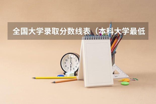 全国大学录取分数线表（本科大学最低分数线）