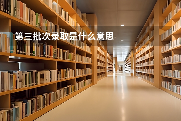 第三批次录取是什么意思