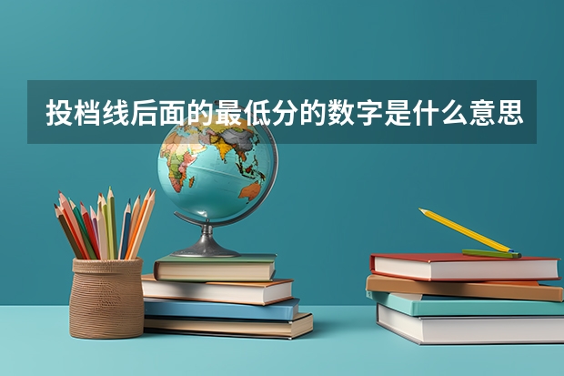 投档线后面的最低分的数字是什么意思？