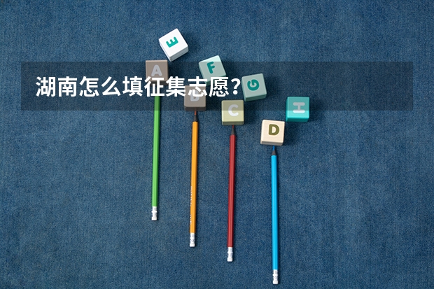 湖南怎么填征集志愿？