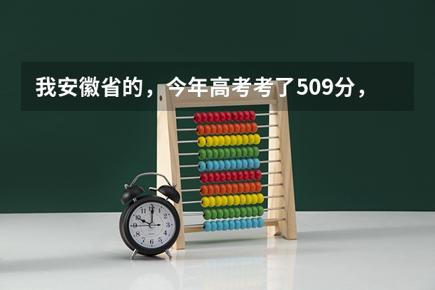 我安徽省的,今年高考考了509分,我是文科生,比二本线高8分,请问我能在安徽省内上哪些比较好的学校?