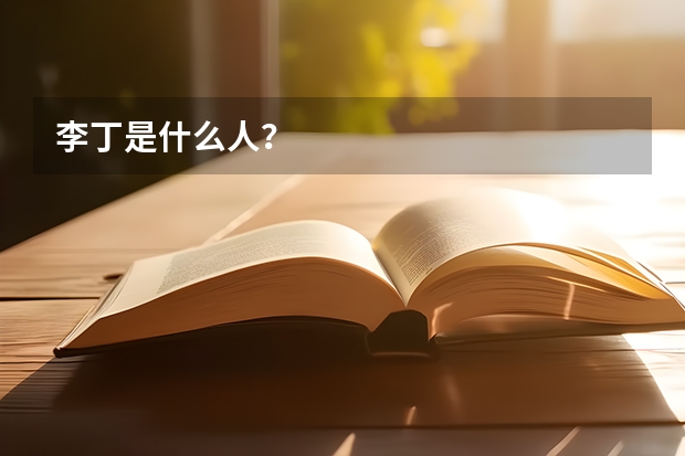 李丁是什么人?