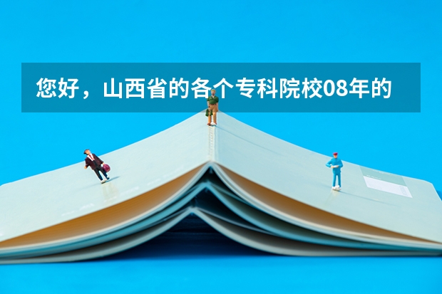 您好，山西省的各个专科院校08年的录取分数线分别是多少？