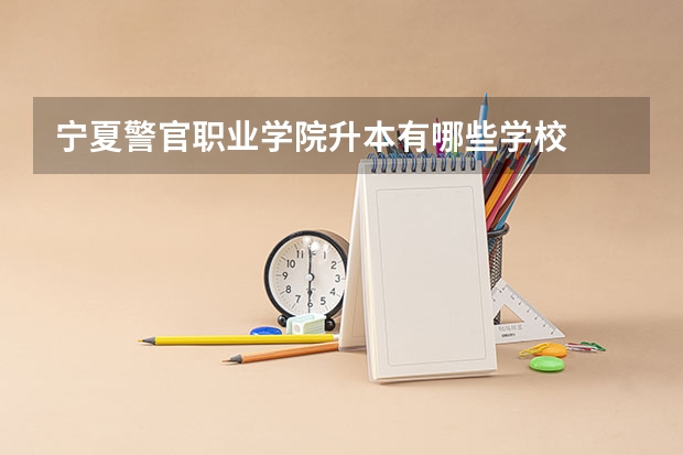 宁夏警官职业学院升本有哪些学校