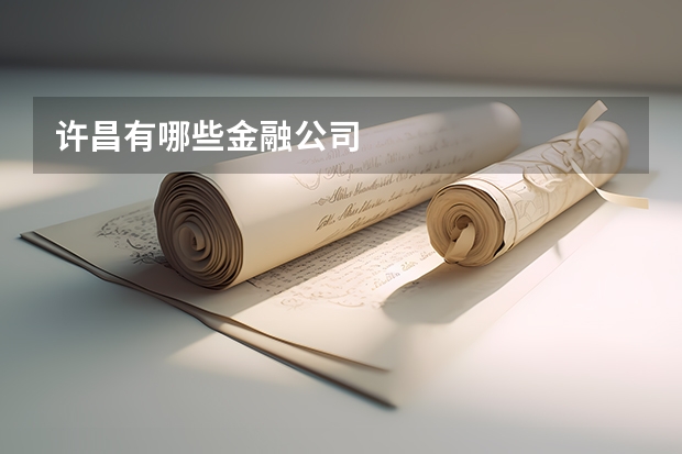许昌有哪些金融公司