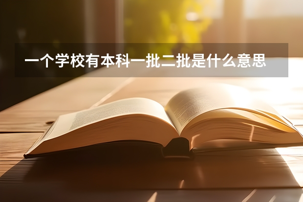 一个学校有本科一批二批是什么意思
