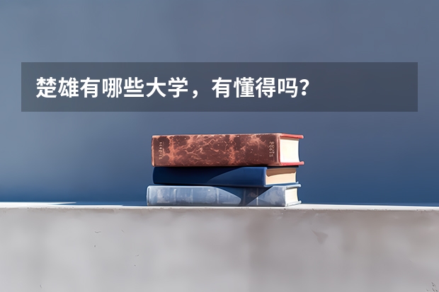 楚雄有哪些大学，有懂得吗？