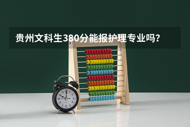 贵州文科生380分能报护理专业吗？